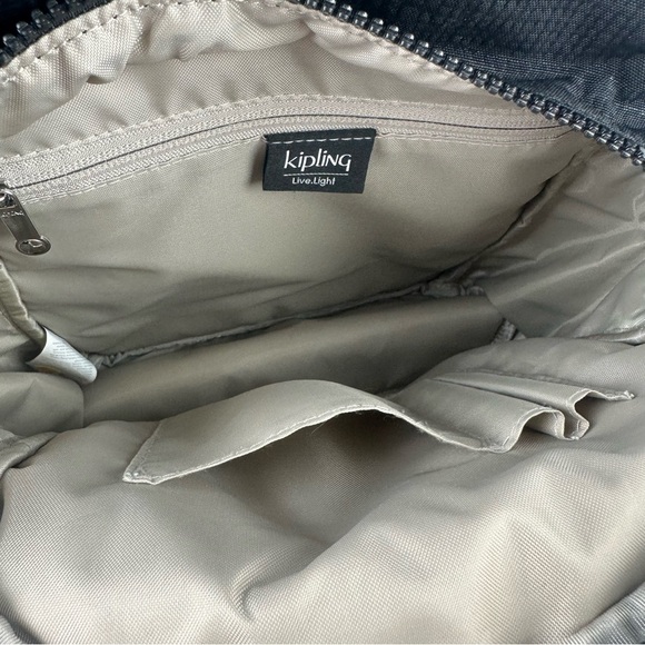 Kipling Backpack Black Nylon Shoulder Book Bag With Monkey Brand New - Picture 8 of 11